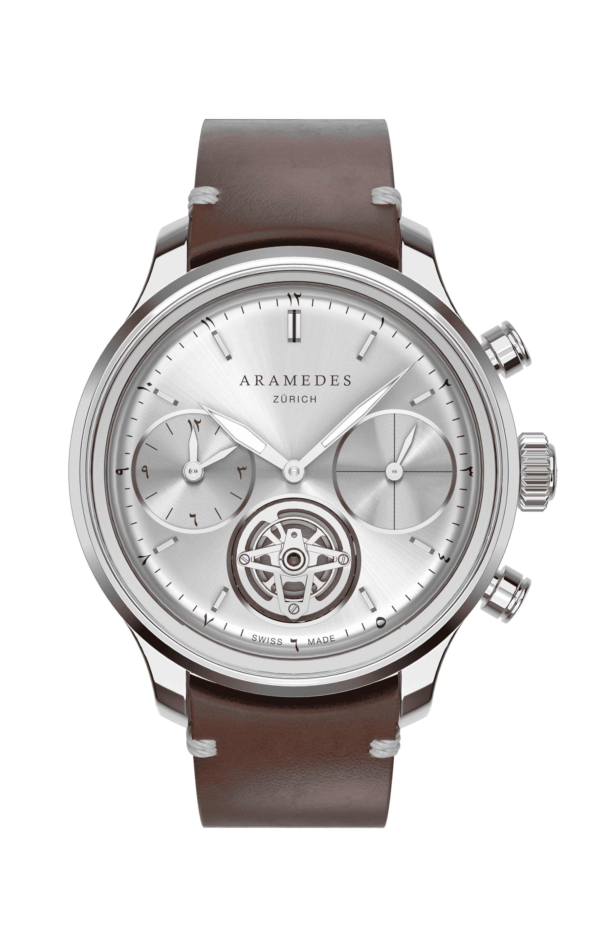 A product photo of the watch, Mastertimer Salat Tourbillon Automatic, from Aramedes.