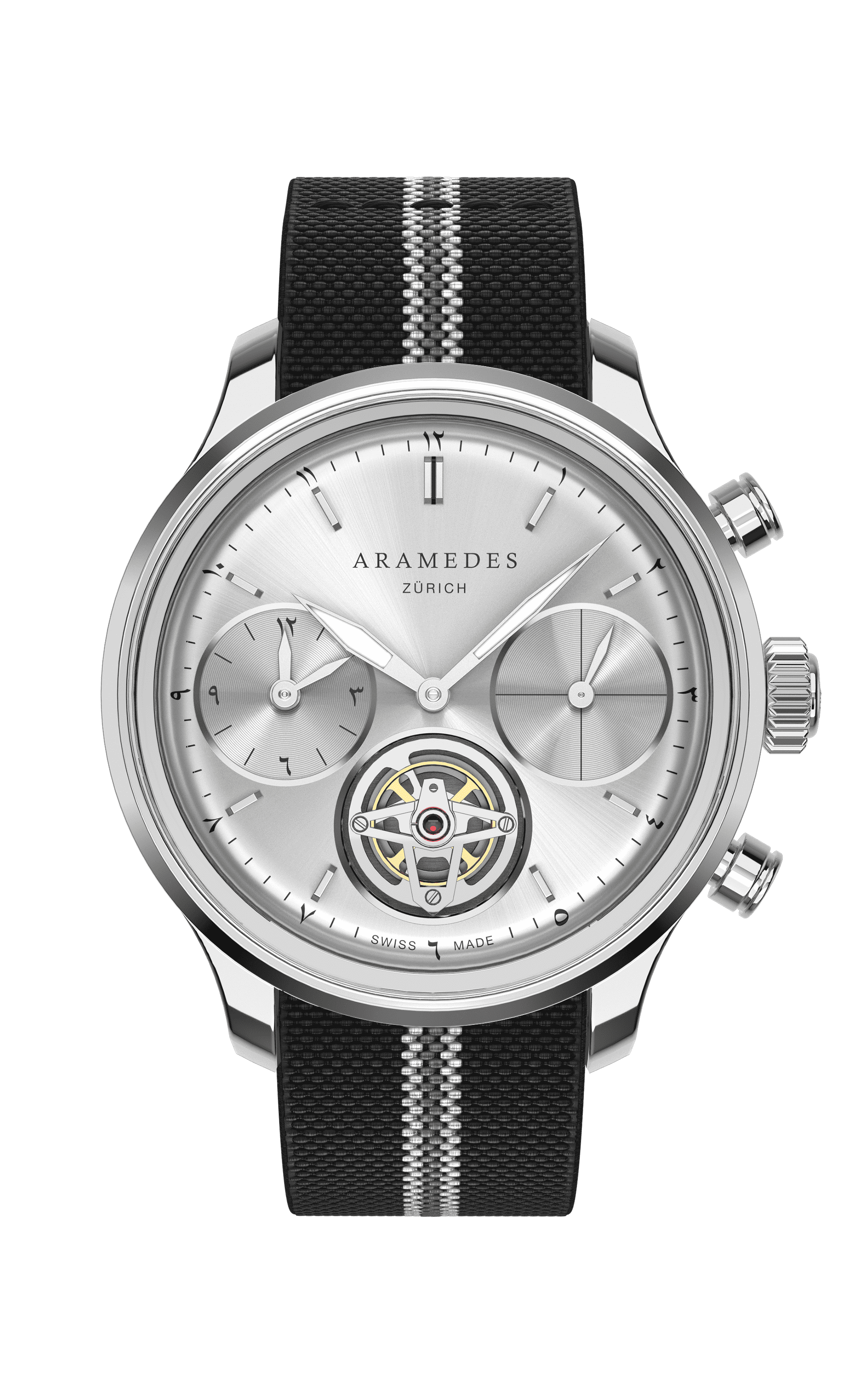 A product photo of the watch, Mastertimer Salat Tourbillon Automatic, from Aramedes.