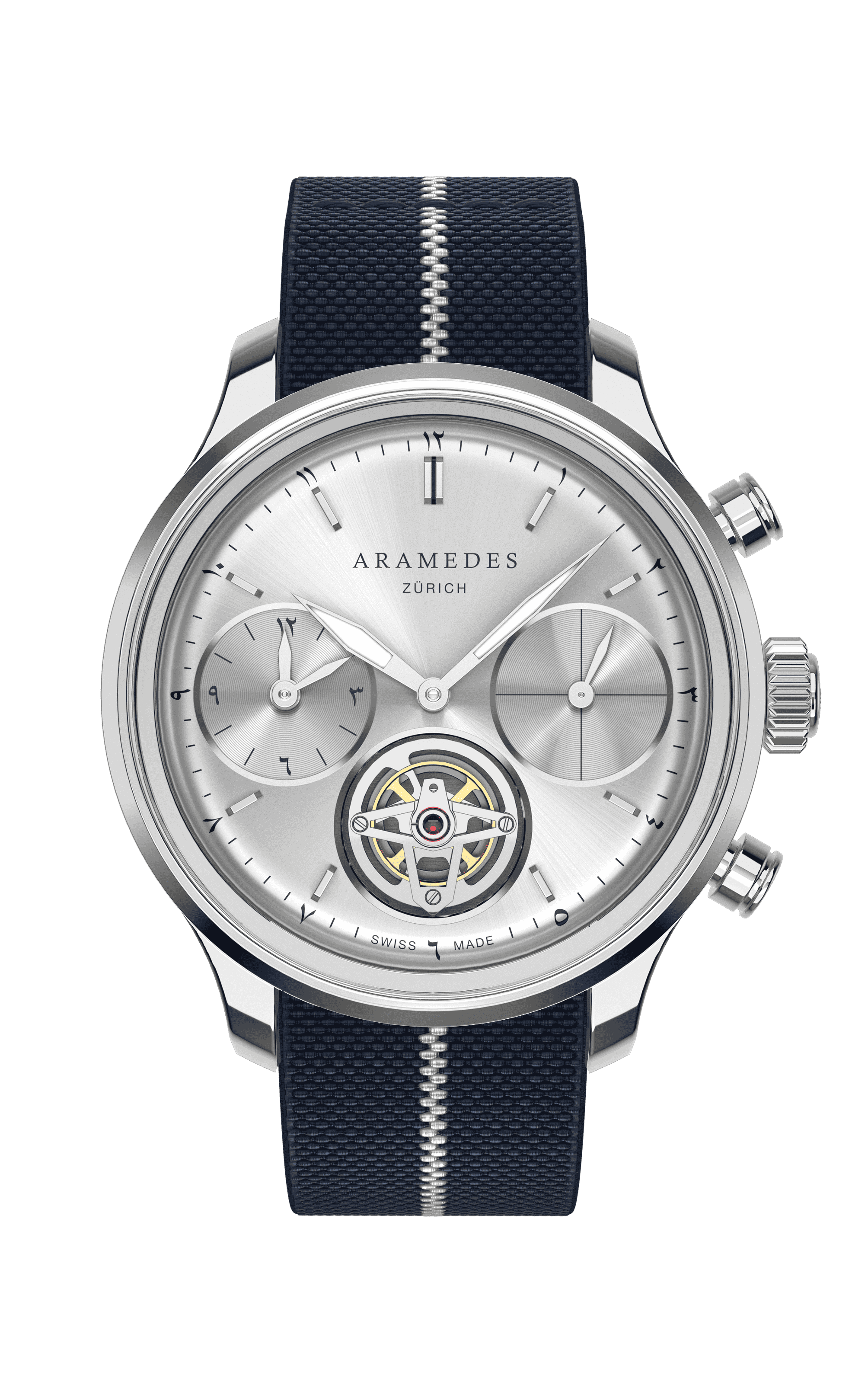 A product photo of the watch, Mastertimer Salat Tourbillon Automatic, from Aramedes.