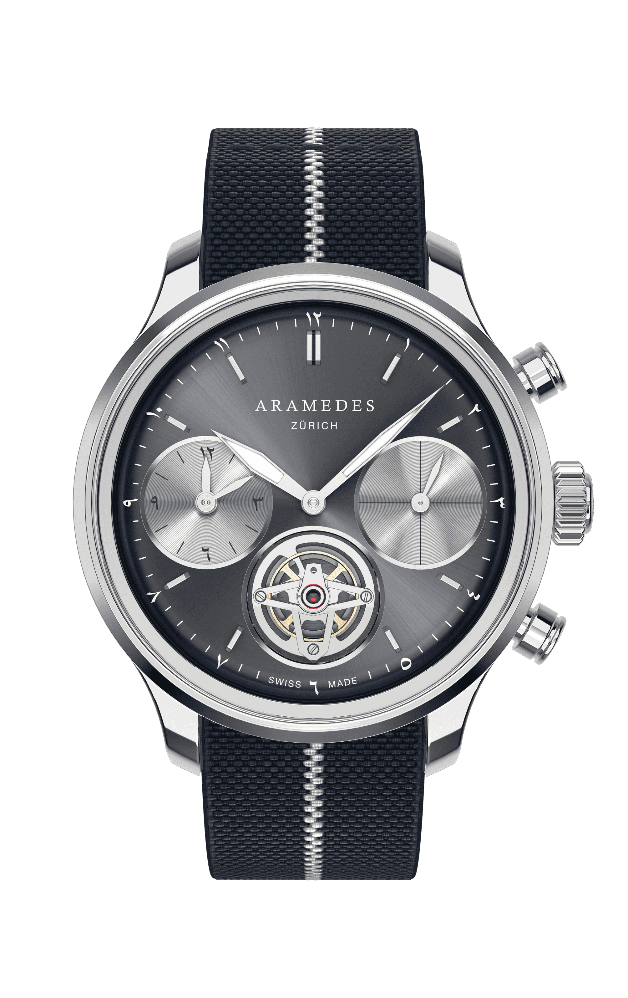 A product photo of the watch, Mastertimer Salat Tourbillon Automatic, from Aramedes.