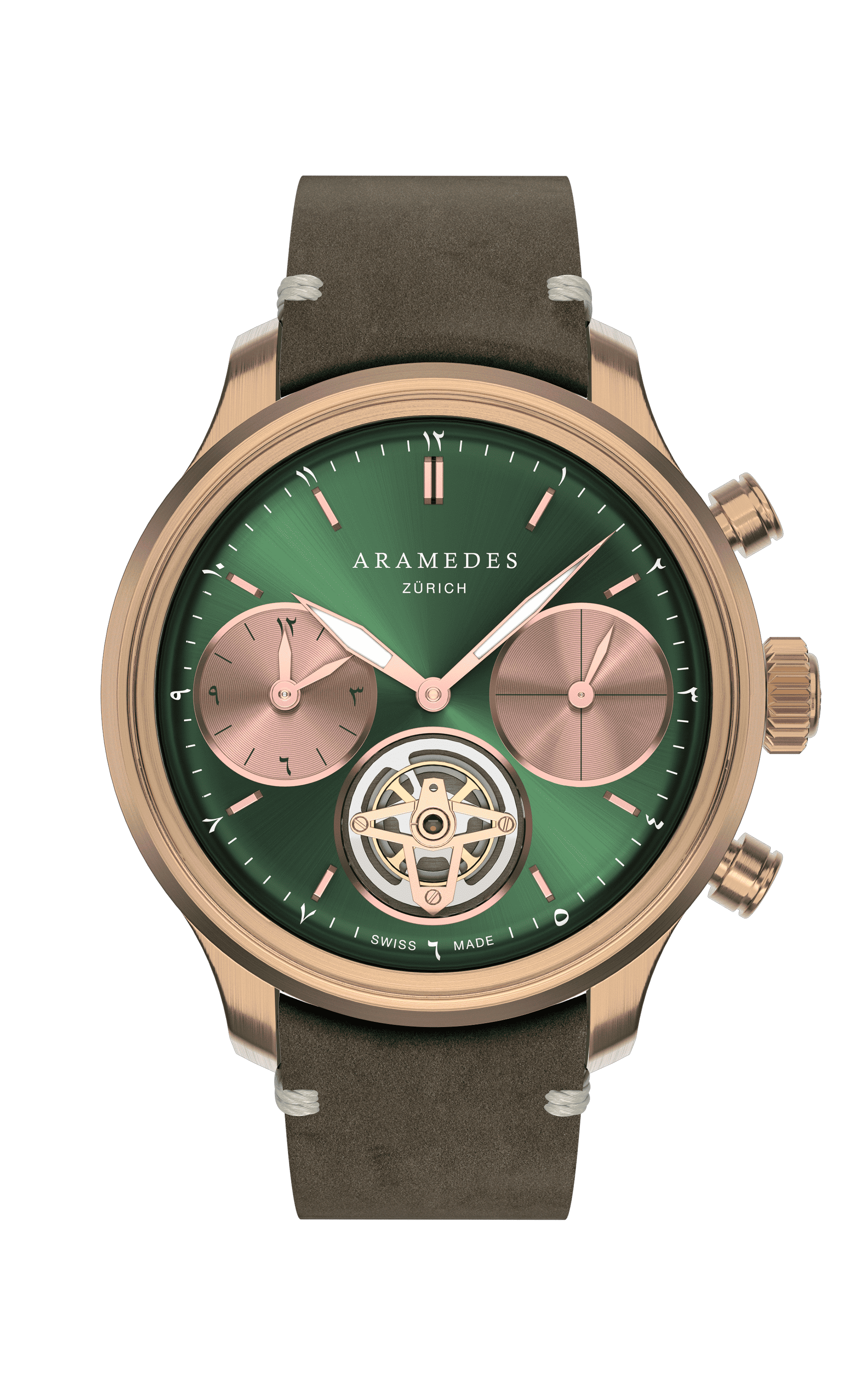 A product photo of the watch, Mastertimer Salat Tourbillon Automatic, from Aramedes.