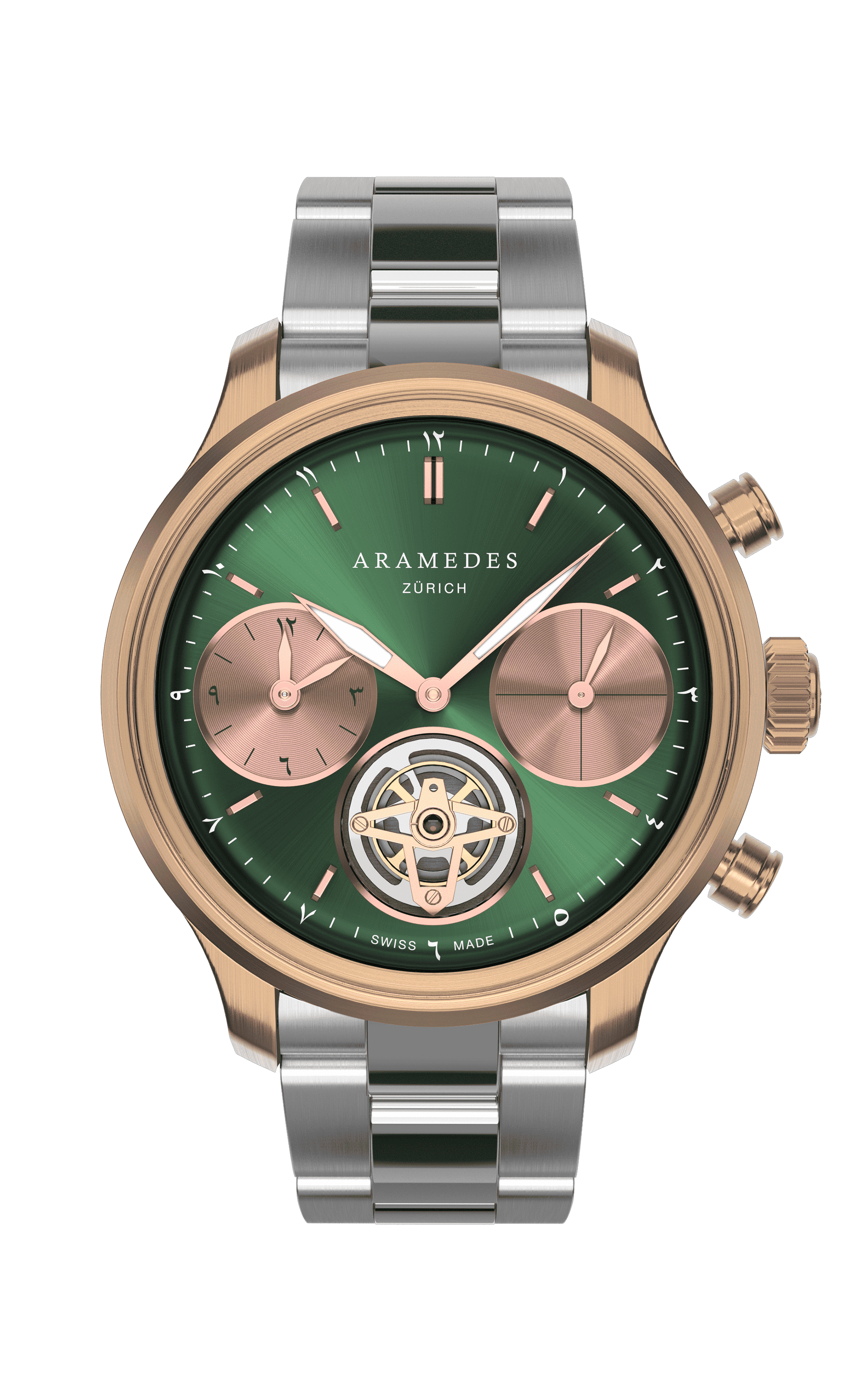 A product photo of the watch, Mastertimer Salat Tourbillon Automatic, from Aramedes.