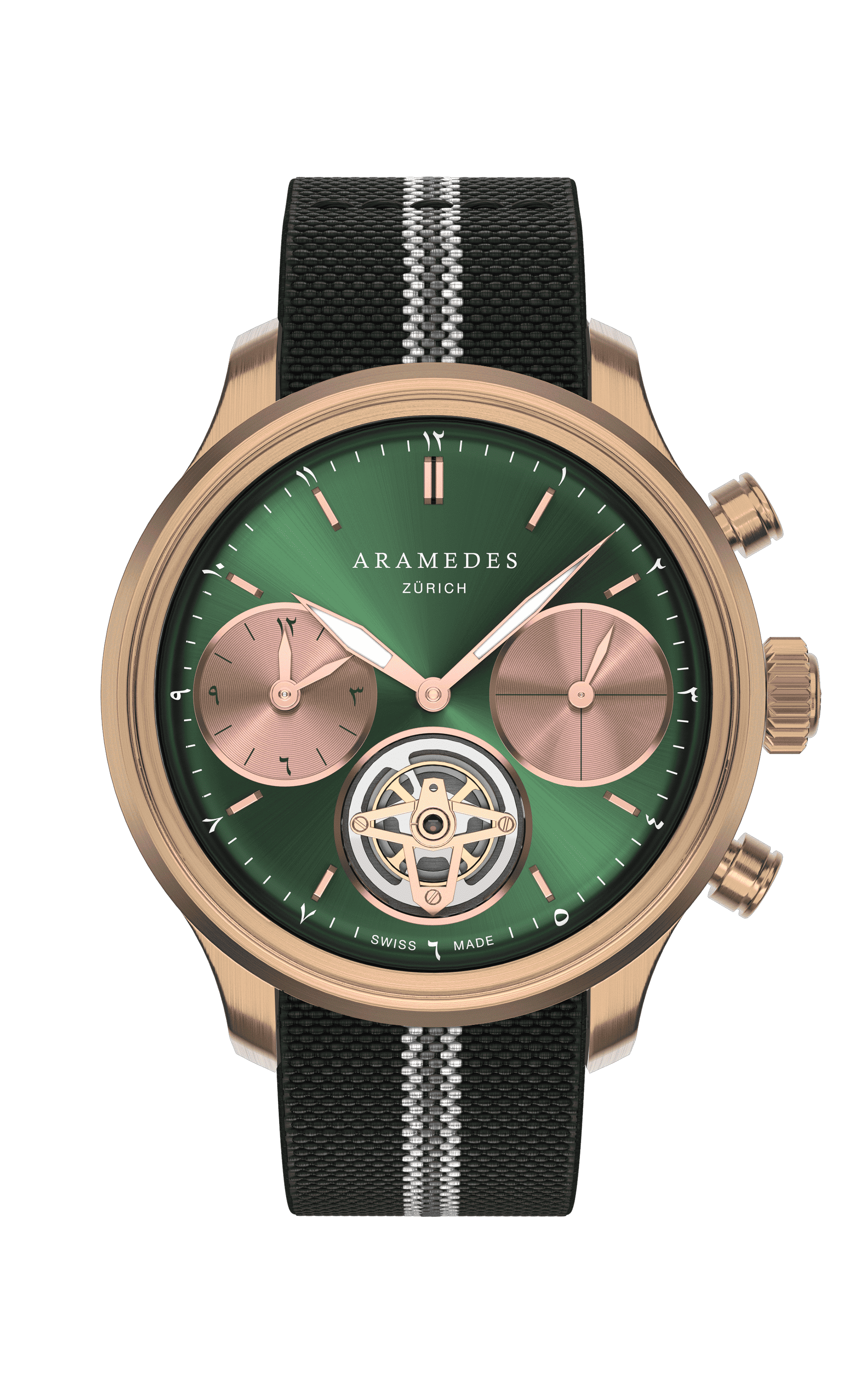 A product photo of the watch, Mastertimer Salat Tourbillon Automatic, from Aramedes.