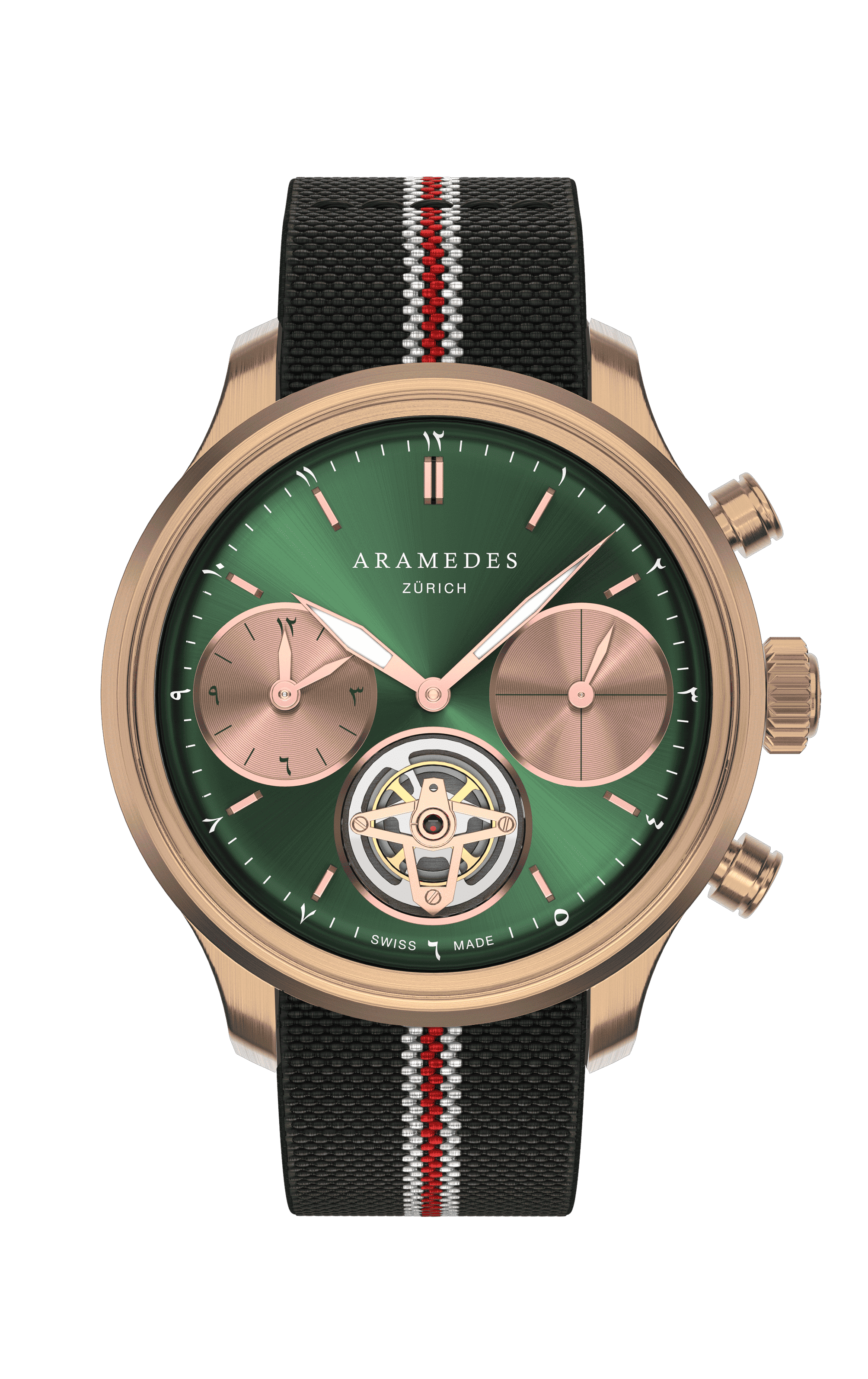 A product photo of the watch, Mastertimer Salat Tourbillon Automatic, from Aramedes.