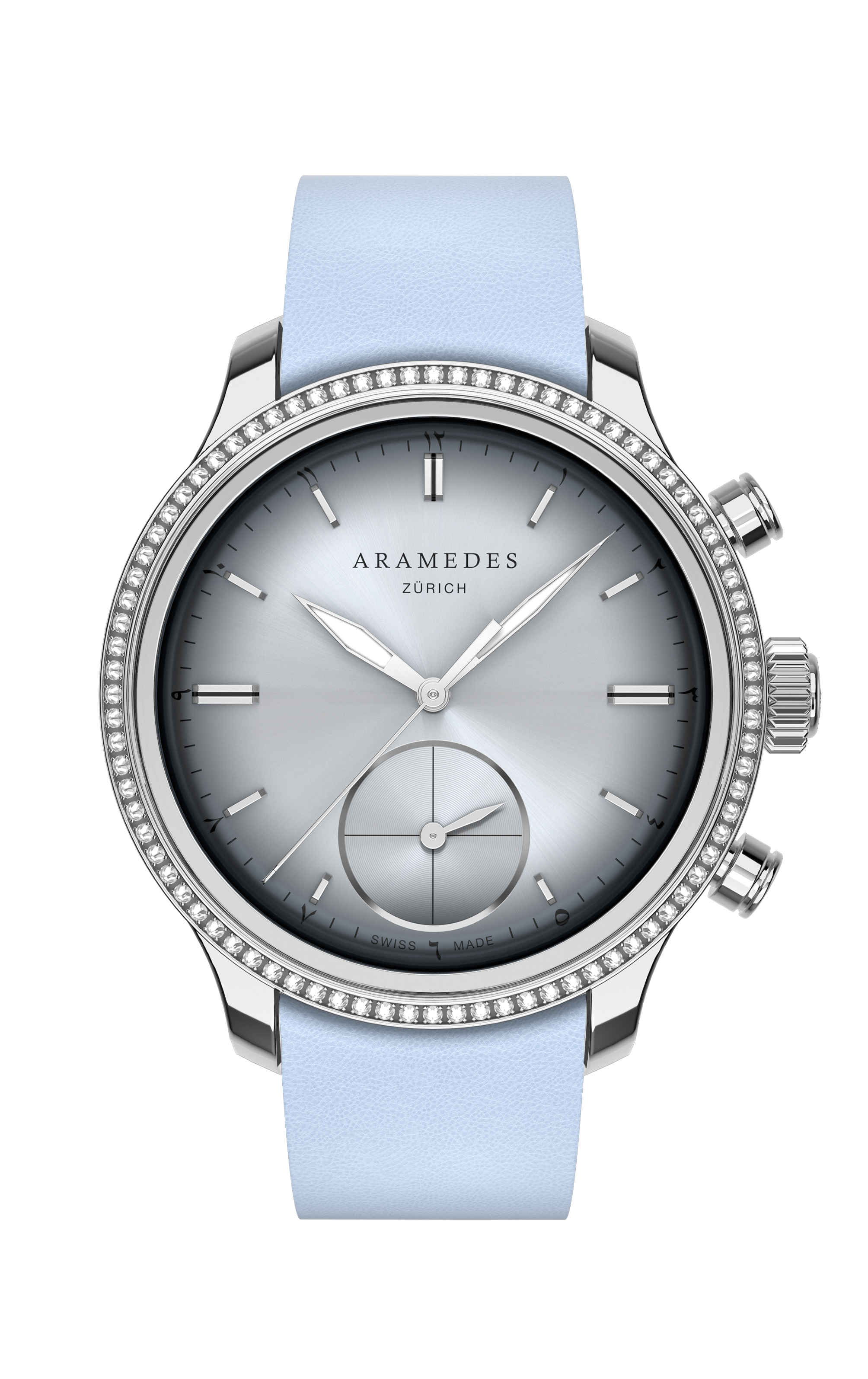 A product photo of the watch, Mastertimer Qibla Women, from Aramedes.