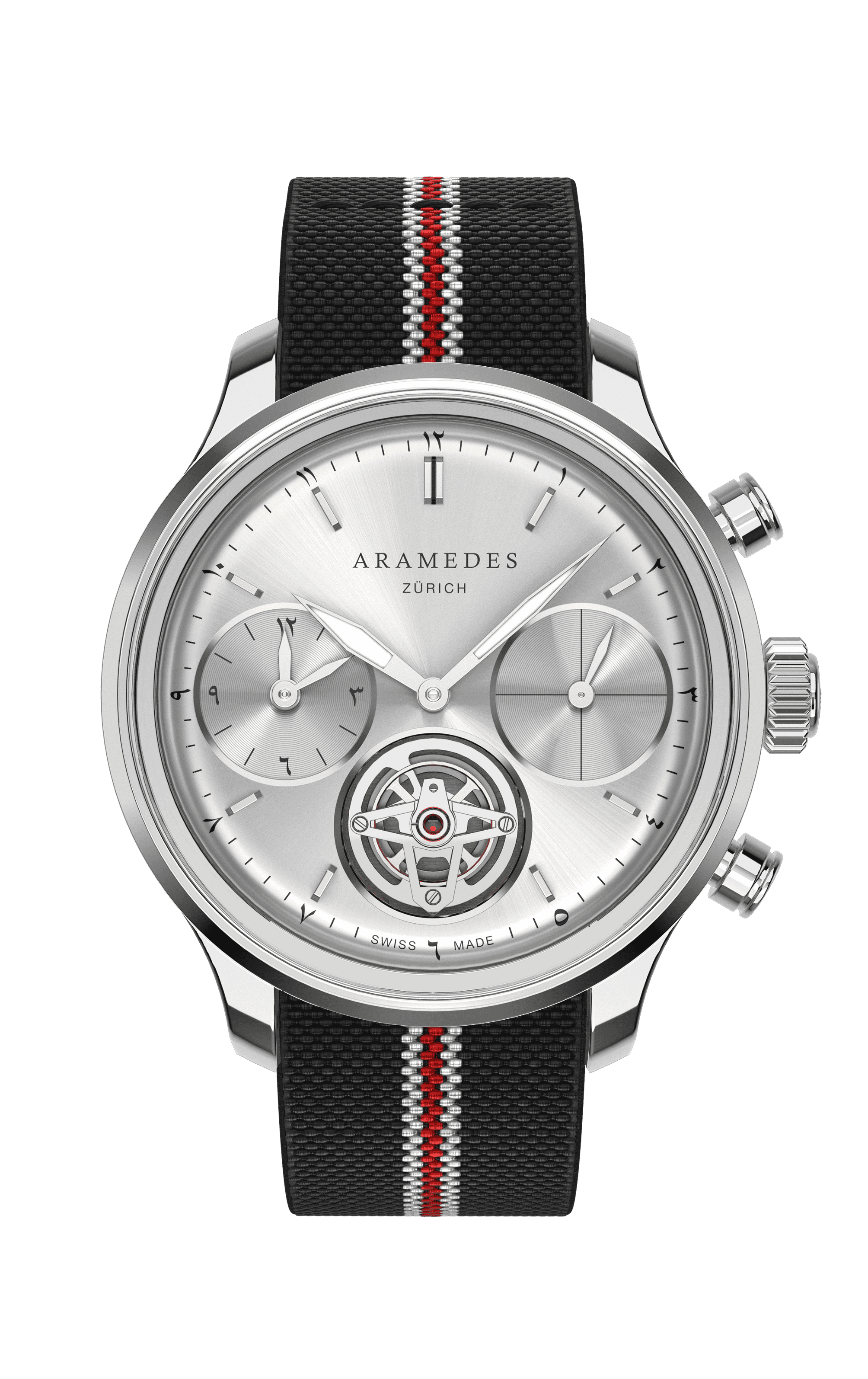 A product photo of the watch, Mastertimer Salat Tourbillon Automatic, from Aramedes.